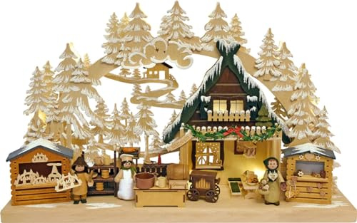 Ratags 3D-Schwibbogen kl., Nikolausmarkt mit Raureif