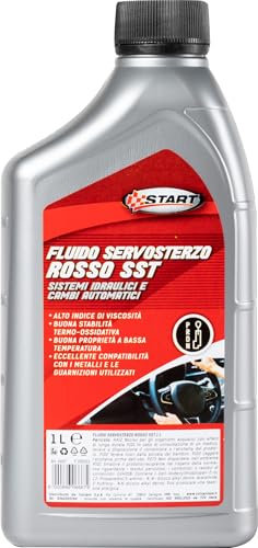 Start Fluido per Servosterzo Rosso SST da 1L Olio Alta Prestazione per Manutenzione Auto, Riduce Attrito e Usura, Garantisce una Guida Fluida, Compatibile con Maggior Parte dei Veicoli