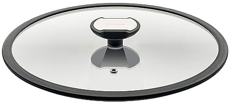 Berndes Balance Glasdeckel mit Silikonring, Spezialglas, Transparent/Schwarz, Ø 28 cm, 007828