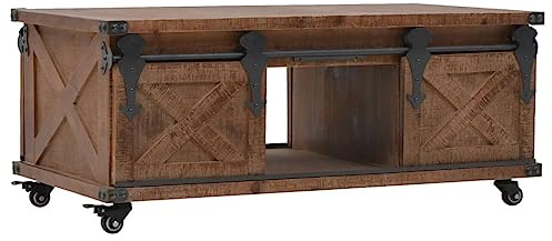 vidaXL Couchtisch Massivholz Tanne 91x51x38 cm Braun