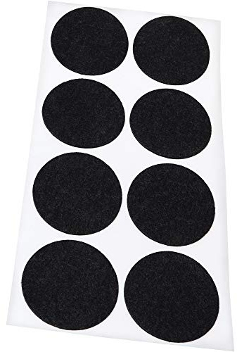 Adsamm® / 8 x Selbstklebende Filzgleiter/Schwarz/ø 50 mm/Rund / 1.5 mm dünne Selbstklebende Möbelgleiter aus Filz
