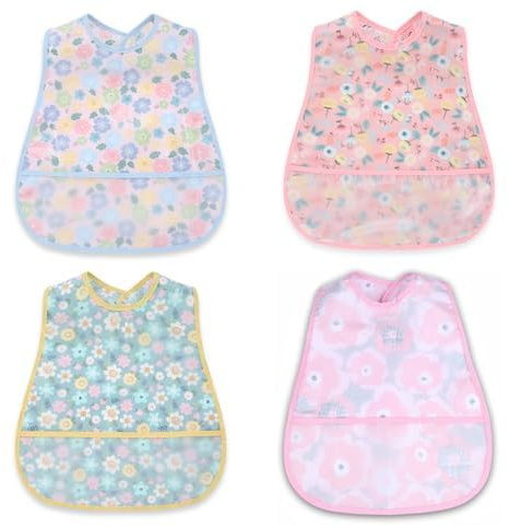 norinori Baby bibs Waterproof Bib - Feeding bib, Adjustable Washable, Soft ForToddler Infant Kids, 0-36 Months