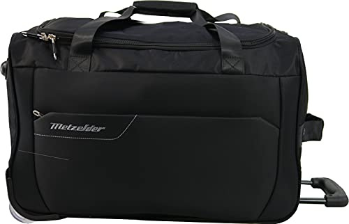 METZELDER Reseväska med hjul löpare mjuk resväska trendig 1 års garanti, Svart, Petite Taille (Cabine)_55x30x32cm_47L_2,1kg, Resväska