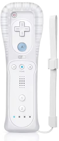Wevesa Wii Remote Controller for Nintendo Wii & Wii U - Wireless Gamepad with Silicone Case & Wrist Strap (White)