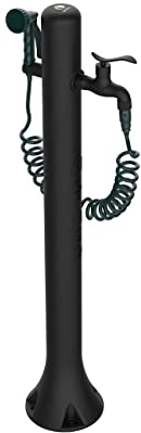 Sined Acqua Pro Fontanella Da Giardino Con Attacco Laterale Acqua Realizzata In Polietilene Nera