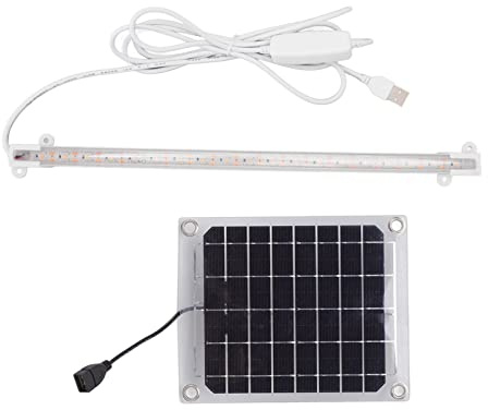 Tyenaza Solar-Pflanzenlampe, Solar-Pflanzen-Wachstumslicht, LED-Pflanzen-Wachstums-Lichtstreifen Für Balkon, Gewächshaus, Kräuter, Gemüse, Blumen(10W)