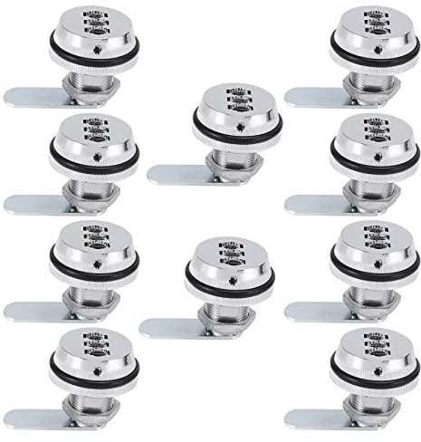 Baisha 10X Alloy Code Combination Cam Lock Keyless Post Mail Box Cabinet RV 3 Dial Silver