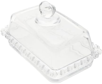 Hoement Butterdose Aus Glas Mit Deckel Butterbehälter Butterteller Für Küche Und Kühlschrank Kompakt Langlebig