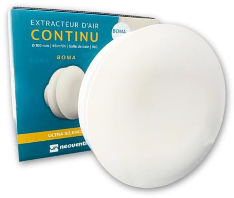 neoventil BOMA H - V1 - Extracteur d'air pour Salle de Bain/WC - Détection d'Humidité - Faible consommation énergétique - Silencieux - Résistant à l'Eau - Installation Murale et Plafond