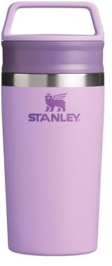 STANLEY Cafe to-Go Travel Mug 0.35L - Keeps 4 Hours Hot - 5 Hours Cold - Stainless Steel Thermal Mug - Dishwasher Safe - Easy-Carry Handle - Insulated Coffee Cup - Lilac