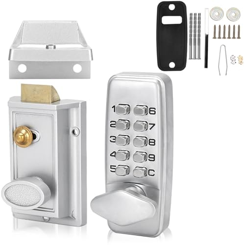 Digital Code Lock Digital Push Button Door Key Pad Code Lock with Keypads Knob Mechanical Door Combination Padlocks Dead Bolts Keyless Entry Security Deadbolt for Garage Hotel Office