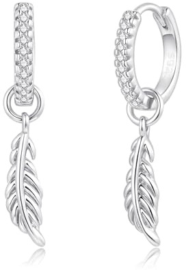 Kamise Ohrringe Silber 925 Hängend, 925 Sterling Silber Creolen Ohrhänger | Zirkonia, Hypoallergenic, Neutral Kalt Stil, Geburtstag Weihnachten, für Frauen Mädchen Mutter Freundin, Schmuck, Geschenk