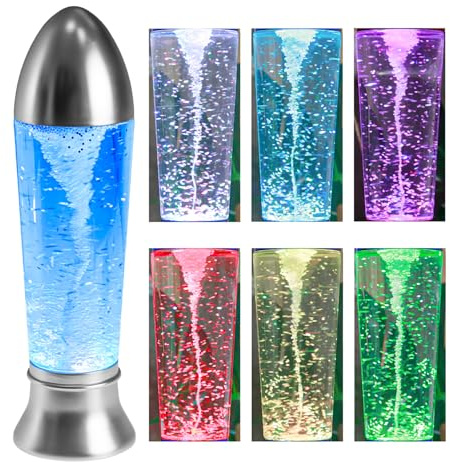 YAKii 10.5 Tornado Lamp LED Color Changing Table Lamp,Tornado Maker Science Toy, Battery/USB Cable Operated,Christmas Day Decoration Matte Silver