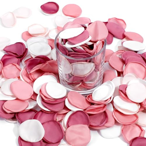 Nogeqi 200 PCS Silk Rose Petals for Bedroom Artificial Rose Flower Petal No-Taste Rose Petals Romantic Decoration for Wedding Valentine's Day Confession Party