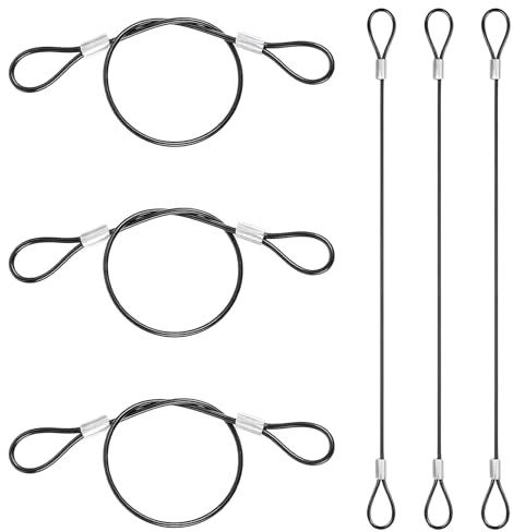 6 cerraduras de cable de seguridad con doble bucle, cables de bloqueo de equipaje de alambre de acero inoxidable de 2 mm, cerraduras de cable de seguridad de acero flexible para puertas al aire libre