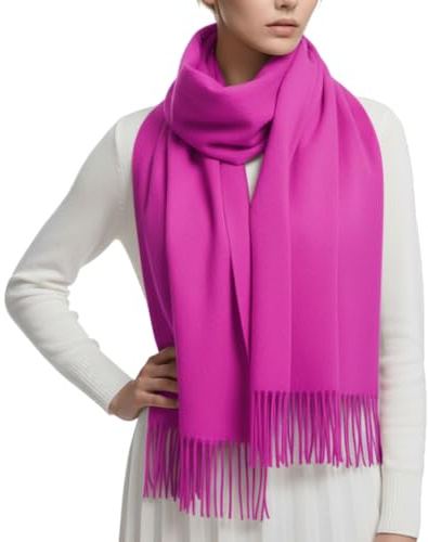 PFLife Écharpe Femme Laine 200×70cm Toucher Cachemire Foulard Chaud Hiver Grande Taille Châle Élégant Boîte Cadeau