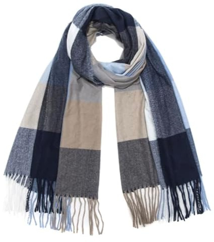 Baesics Karo Schal Damen Herren - Winterschal Webschal mit Fransen weich | Weich gewebt mit Fransen, Maße ca. 170 x 65 cm, angenehm warm. Zeitloses Karomuster für Mantel, Büro und als Geschenk