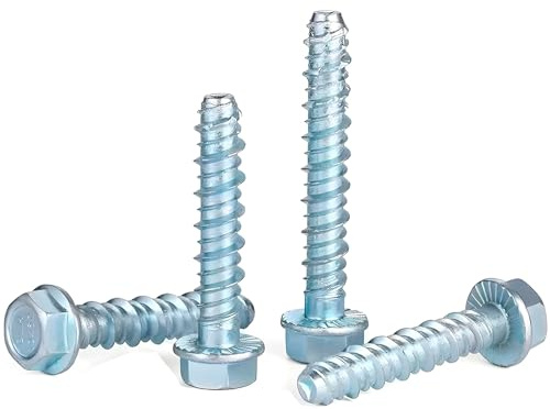 M10 Concrete Screws Bolts M10 x 150mm Hex Bolts 10 Pcs Heavy-Duty Masonry Bolts Flange Hexagonal Head Concrete Anchor Bolts for Brick Stone Wood Marble (M10*150MM)