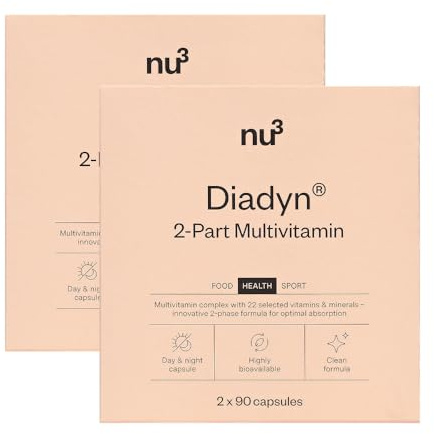 nu3 Diadyn Multivitamin - bioverfügbare 2-Phasen-Formel für Tag und Nacht, 13 Vitamine, 9 Mineralien, Multivitamin-Kapseln für deine tägliche Basisversorgung, Tag- & Nachtkapsel – 2x90 Kapseln