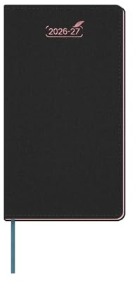 BEZEND Pocket Diary 2026-2027 Month to View Softcover Slim 16.8 x 9.5 cm | 18 Months (Jul 26-Dec 27) Monthly Planner, Note Pages, Gilded Edge. Palm-Size for Work Home, PU Leather, Black