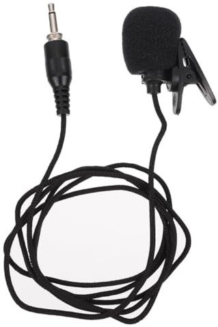 Uonlytech Microfono Lavalier a Bavero Portatile Clip, Connettore a Vite Filettata 3,5 Mm, Compatibile Smartphone, Tablet e Laptop per Registrazioni Video e Audio Professionali