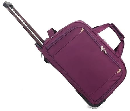 KUASHDBC Vikbar resväska med hjul, stor, expanderbar, med hjul, lätt Oxford-bagage med vattenavstötande skal, weekendbagage för män och kvinnor, (lila, Large)