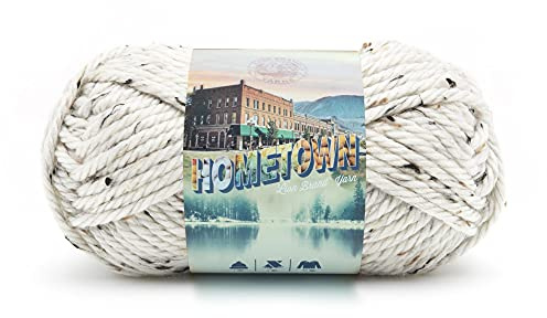Lion Brand Yarn Hometown Yarn, Super-Bulky Yarn for Knitting, Crocheting, and Crafting, 1 Pack, Aspen Tweed