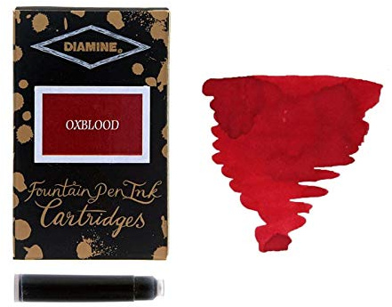 Pk/18 DIAMINE Fountain Pen Ink Cartridges, OXBLOOD