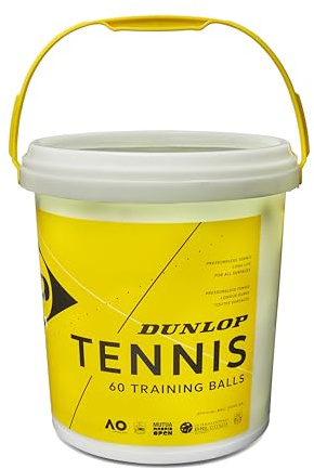 Dunlop Tennisball Training Gelb 60 Stück Eimer - für Coaching und Trainingseinheiten
