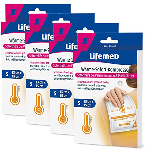 Set di 4 compresse termiche, 13 x 15 cm, per uso termico, per terapia termica, compresse calde