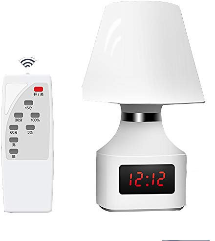 ANyusheng LED notte telecomando Lampada da tavolo Luce e paralume sonno Alimentazione lampada da comodino zoccolo chiaro energetico spina risparmio lampada