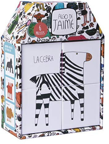 APLI Kids 18314 - Rompecabezas de 4 Cubos para Formar 6 Animales de Algo de Jaime