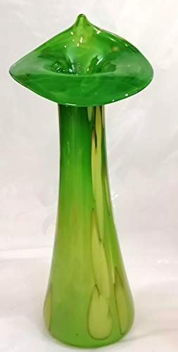 Vase grün gelb mundgeblasen schmale Glas Vase modern Tischvase Kristallglas Höhe ca. 32 cm