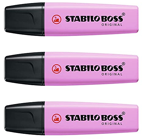 STABILO - Set di 3 evidenziatori BOSS ORIGINAL pastello, malva ghiacciato