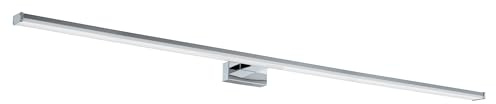 EGLO LED Wandlampe Pandella 1, Spiegelleuchte aus Aluminium und Kunststoff | Badezimmer Lampe in Chrom, Silber, Weiß, Wandleuchte, LED Feuchtraumleuchte neutralweiß, IP44, L 120 cm