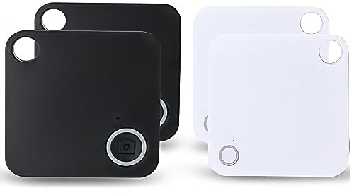 Key Finder 4 Pack Bluetooth Tracker Smart, Up to 80 ft Range GPS Tracking Locator, Anti-Lost Tracker APP Control Compatible iOS Android for Keys, Pets, Phone, Wallet, Luggages and More