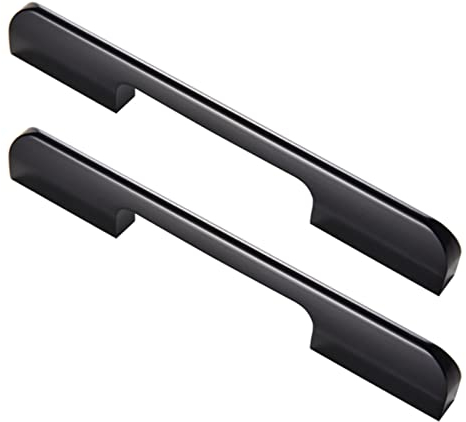 CWYP-40 Schrankgriffe Schwarz, Möbelgriffe Modern, Massive Aluminium | Eloxierte Oberfläche, Lochabstand: 96-1161 mm Kabinett Griffe, Inkl Schrauben: 22mm, 2 Stück Handgriffe (Lochmitten:255mm)