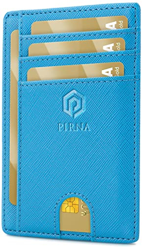 Smal Plånbok för Män och Kvinnor - Korthållare & Plånbok för Herr, Herrplånbok med RFID-blockerande, Levereras med en stilfull Presentförpackning - Blå Cerulean
