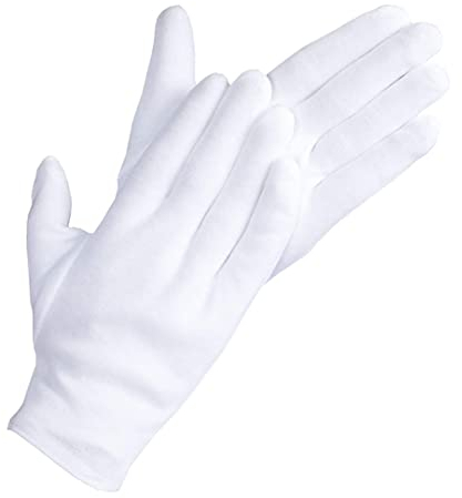 20 Pcs White Cotton Gloves for Eczema, Dry Hands, Moisturizing, Inspection, Coin Handling and Jewelry