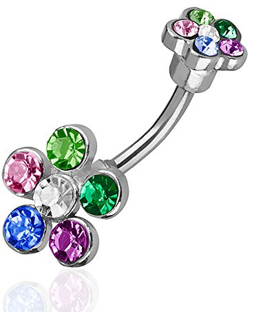 Piercingfaktor Bauch Piercing Chirurgenstahl Zirkonia Blumen