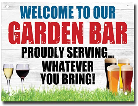 Funny Metal Bar Signs - Fixings Included - Bar Accessories for Home Pub or Outdoor Garden Bars Wall Plaque Man Cave Gift Metal Beer Signs Memorabilia Backyard sign Plaques 20cm x 15cm