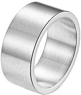 HIJONES Herren Damen Edelstahl Breitband Daumen Ring Rohr Geschnitten Plain Flache Ringe Komfort Passform
