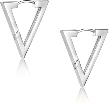 ALEXCRAFT Pendientes Mujer Plata 925 Triángulo Pequeños Regalo para Mujeres Novias Mamás y Niñas