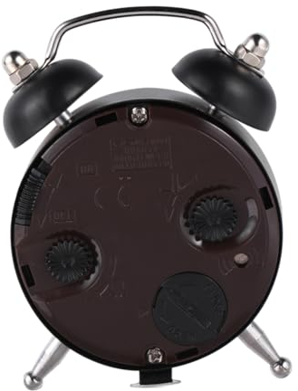 LIFKOME Tischwecker mit Union Jack Design Kleiner Nachttischuhr aus Metall Leise Bewegung Pünktlicher Wecker für Zuhause und Schüler Schwarze Tischdekoration