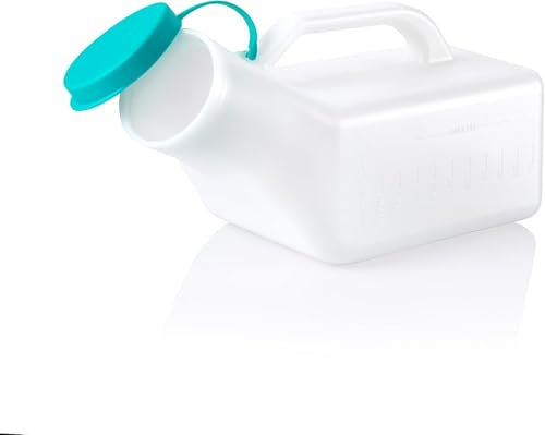 2 x ALIA | Male Urinal Bottle | 1000ml | Secure Cap | Measuring Scale | Easy Grip Handle | 1 Pack of 2