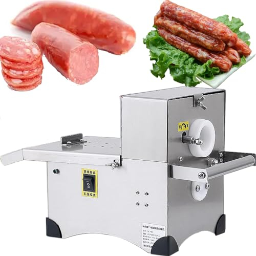 DPQYJPP Legatrice Salsicce elettrica 200W, Annodatrice Salsicce Commerciale con modalità Legatura e modalità avvolgimento, Reggiatrice Rilegatura Acciaio Inossidabile con Interruttore a Pedale