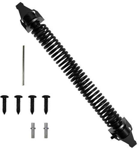 Torfederschließer, 360 mm, verstellbar, Metall, selbstschließend, schwarz, Schließfeder mit Beschlägen für Gartenzauntür