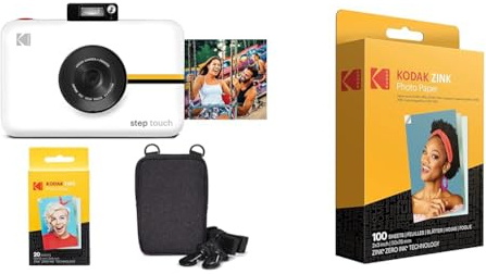 KODAK Step Touch Cámara Digital de 13 MP e Impresora instantánea con Pantalla de 3,5 (Blanco) & Papel fotográfico Zink Premium de 2x3 Pulgadas (100 Hojas) Compatible con cámaras e impresoras