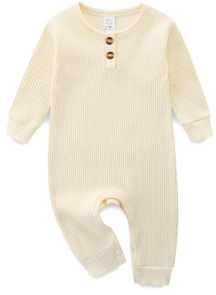 KIDDLETOWN Nyfödd jumpsuit spädbarn flicka pojke långärmad outfit, bomullsoverall baby pojke, babydräkt pojke kläder