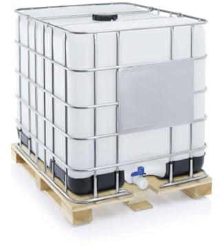Cisterna IBC Rigenerata In Plastica, 1000 Litri, Colore Neutro, Omologata ADR